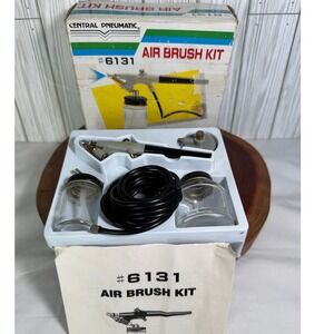Central Air Brush Kit 6131 Vintage Hobby Painting Set with Jars and Hose